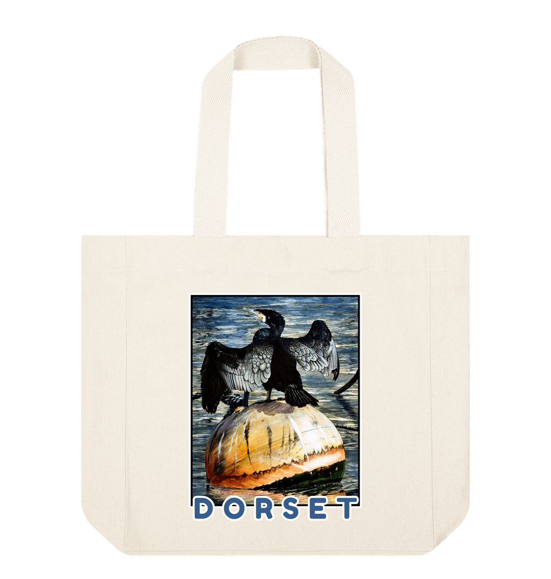 Natural Cormorant At West Bay: Shopper Tote Bag