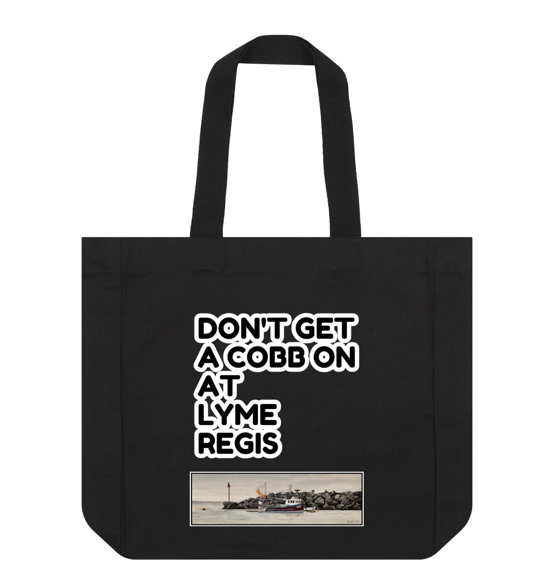Black Don't Get A Cobb On At Lyme Regis (Version 3): Shopper Tote Bag