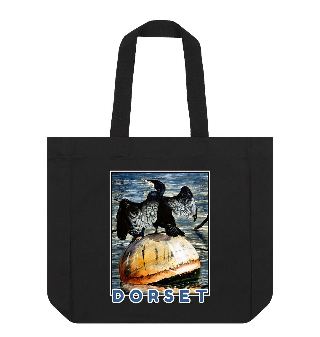Black Cormorant At West Bay: Shopper Tote Bag