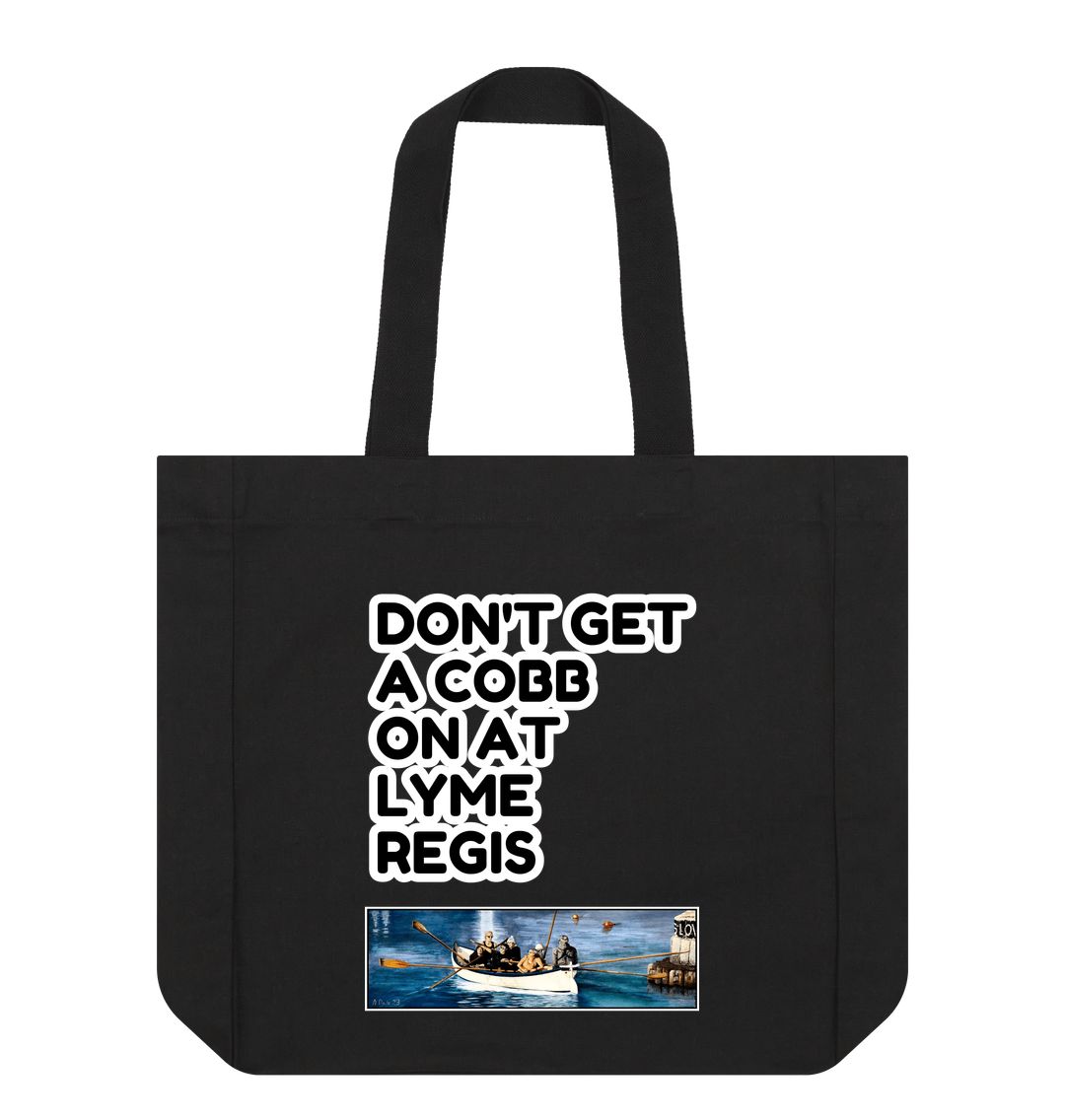 Black Don't Get A Cobb On At Lyme Regis (Version 2): Shopper Tote Bag