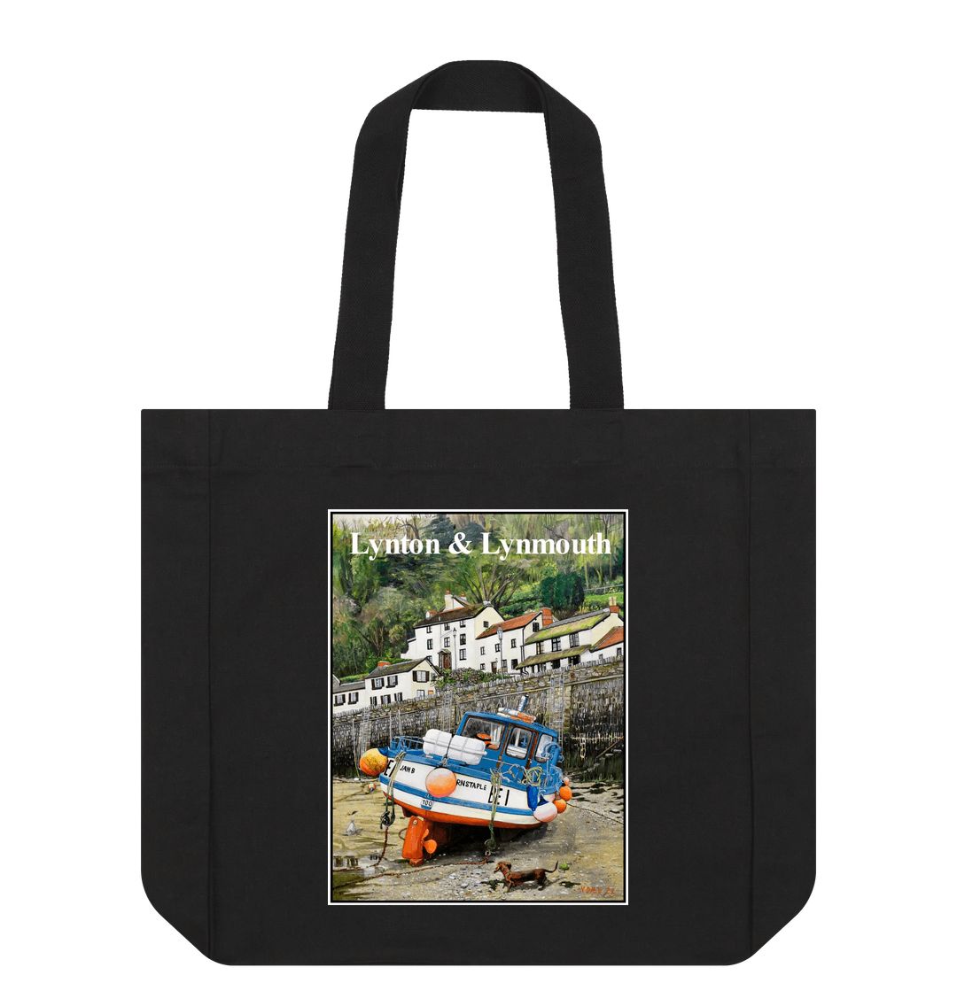 Black Lynmouth At Lowest Tide: Shopper Tote Bag