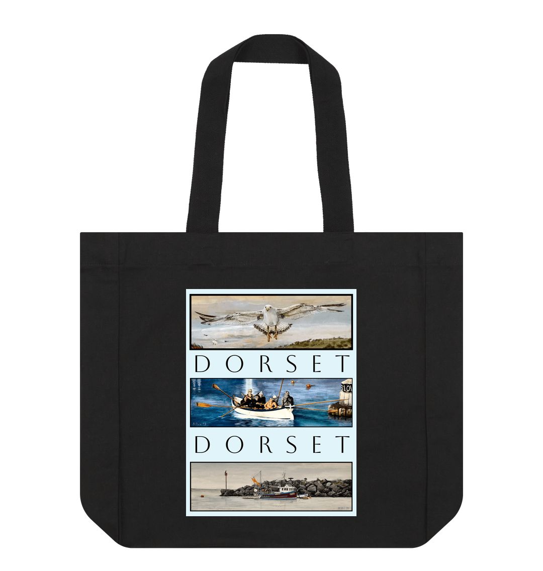 Black 3 Scenes Of Dorset: Shopper Tote Bag