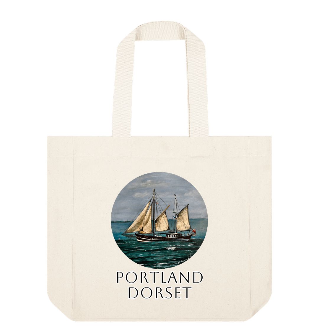 Natural Moonfleet Sailing Past Portland: Shopper Tote Bag