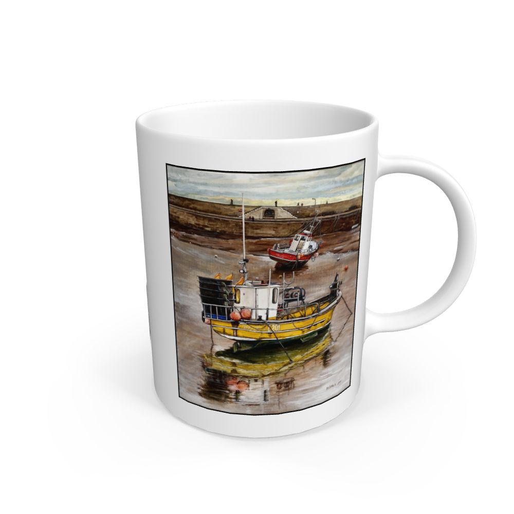 White Lyme Regis at Low Tide: White Mug