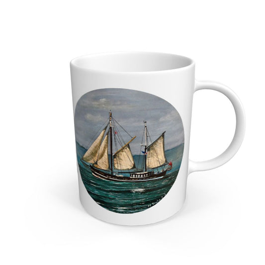 White Moonfleet Sailing Past Portland: White Mug