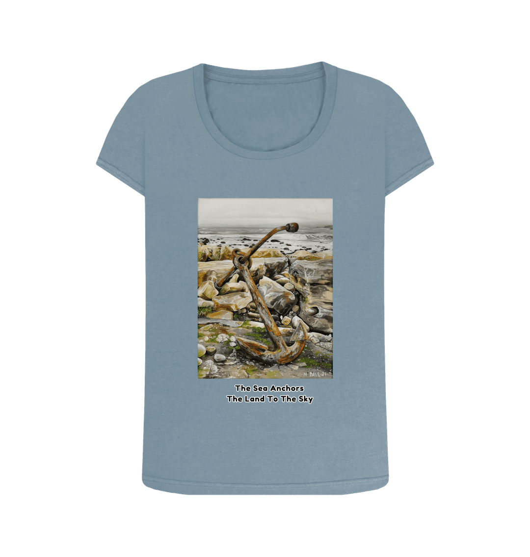 Stone Blue Printed T-shirt Front