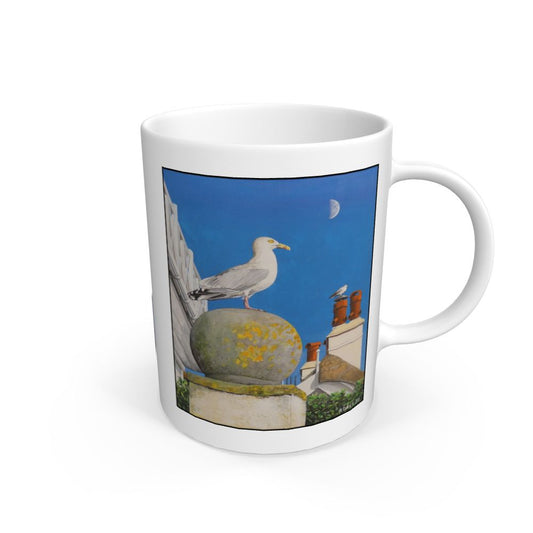 White A View Of The Sea At Lyme Regis: White Mug