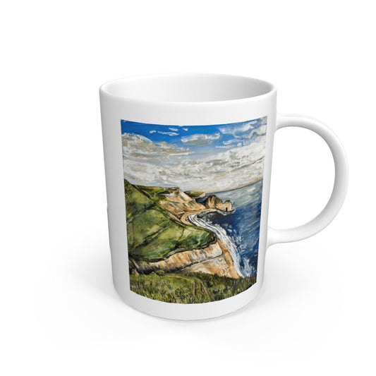 White Durdle Door From The West: White Mug